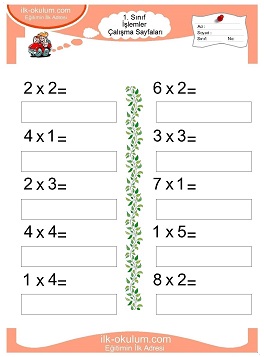 Çocuklar İçin toplam işlemi yaprak testleri 